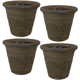 DG-813-4PK SUNNYDAZE DECOR Arabella Polyresin Planter Sable #2
