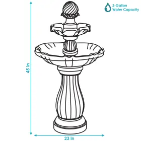 SL-0213-WHITE SUNNYDAZE DECOR Arcade Solar Fountain Battery #3 SL-0213-WHITE SUNNYDAZE DECOR Arcade Solar Fountain Battery #3
