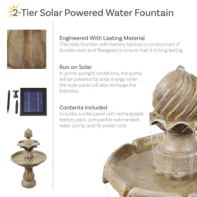 AMP-F802ERTH SUNNYDAZE DECOR Solar Water Fountain Battery #2