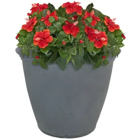DG-837 SUNNYDAZE DECOR Anjelica Polyresin Planter Uv Slate