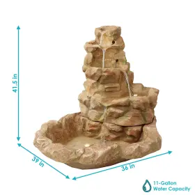 FC-73882 SUNNYDAZE DECOR Stone Springs Waterfall Fountain Led #3