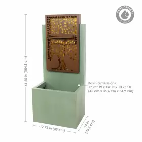 MCA-2611 SUNNYDAZE DECOR Mighty Oak Steel Water Fountain Leds #2