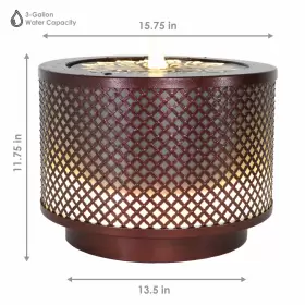 QZC-366 SUNNYDAZE DECOR Repeating Diamond Cylinder Iron Water #3 QZC-366 SUNNYDAZE DECOR Repeating Diamond Cylinder Iron Water #3