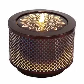 QZC-366 SUNNYDAZE DECOR Repeating Diamond Cylinder Iron Water QZC-366 SUNNYDAZE DECOR Repeating Diamond Cylinder Iron Water