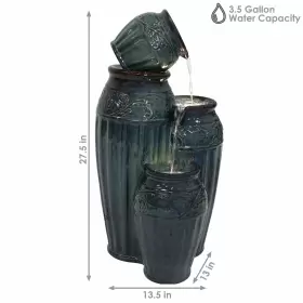 SSS-383 SUNNYDAZE DECOR Tour Vase Ceramic Pot Water Fountain #3 SSS-383 SUNNYDAZE DECOR Tour Vase Ceramic Pot Water Fountain #3
