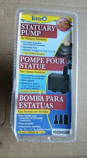 SP75 T-TRA Tetra Pond Statuary Pump Powers Tabletop Fountains SP75 T-TRA Tetra Pond Statuary Pump Powers Tabletop Fountains