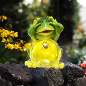 Bkqd VCDSOY Solar Garden Statues Frog Figurine Lights