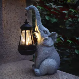 VY-0617 VIOYOUNS Elephant Solar Garden Statues Figurine