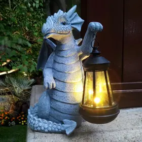 VY-0632 VIOYOUNS Solar Garden Dragon Statues Lantern Figurine