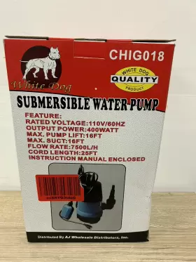CHIGO18 WHITE DOG Submersible Water Drain Pump Tub Koi Pond CHIGO18 WHITE DOG Submersible Water Drain Pump Tub Koi Pond