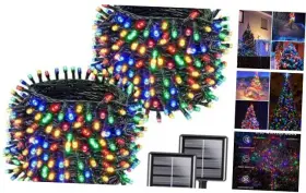 SOLARGREENWIRE-250LED2PK-MC YUHUAYANG Solar Christmas Lights