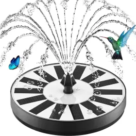 313104579564 ZOLOCHEL Solar Fountain Pump Glass Covered Bird