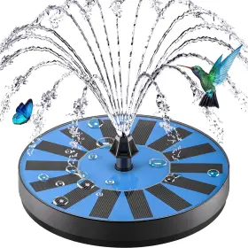 744760018386 ZOLOCHEL Solar Fountain Glass Covered Bird Bath