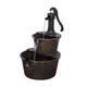 Alpine Corporation 27" Tall Rustic Outdoor 2-Tier Barrel Pump Water Fountain wit Alpine Corporation 27" Tall Rustic Outdoor 2-Tier Barrel Pump Water Fountain wit