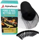 AlpineReach Koi Pond Netting Kit 15 x 20 ft 15x20ft (Stakes Included), Black
