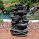 Rock Falls Electric Waterfall Fountain with LED Lights - 39 in by Sunnydaze