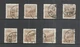 PEOPLES REPUBLIC OF CHINA - SCOTT 23 USED x 8 - 1950/51 $10000 BRWN FOURTH ISSUE