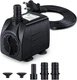 CWKJ Fountain Pump, 160GPH(10W 600L/H) Submersible Water Pump, Durable Outdoor F