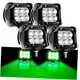 Tujoe 4 Pcs Green Driving Hunting Lights LED Spot Light Driving Fog Lights 18w