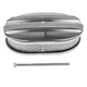 US 12" Oval Polished Aluminum Half Finned Air Cleaner Assembly for Chevy Ford 5-