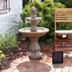 Resin Outdoor 2-Tier Solar Water Fountain with Battery - Earth by Sunnydaze