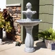 Arcade Resin Outdoor 2-Tier Solar Fountain with Battery - White by Sunnydaze Arcade Resin Outdoor 2-Tier Solar Fountain with Battery - White by Sunnydaze