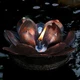 Metal Floating Lotus Oil Torch for Landscape Pond Bronze Finish 3 Hour Burn Time