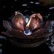 Metal Floating Lotus Oil Torch for Landscape Pond Bronze Finish 3 Hour Burn Time