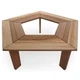 All Things Cedar 52&rdquo; Wood Tree Bench 5 Side Wrap Around Outdoor Seating, Natural