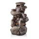 Floor Fountain 40 4 Tier Cascading Water White LED Lights Light Gray Alpine Rock