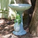 Polyresin Brooding Frog on Stone Outdoor Garden Bird Bath - 22 in by Sunnydaze