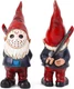 YECRUX Horror Garden Gnome Statue, Gothic Outdoor Decor, Spooky Red 