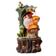 Kalona Gnome Outdoor Waterfall Fountain with LED Lights, Resin Tree Stump Wat...