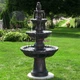 Pineapple Resin Outdoor 4-Tier Water Fountain - Black by Sunnydaze