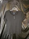 Karen Scott Women&rsquo;s Black Henley T-Shirt | Size L | Short Sleeve 100% Cotton